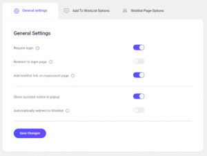 wish list general settings