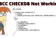 dbcc checkdb not working